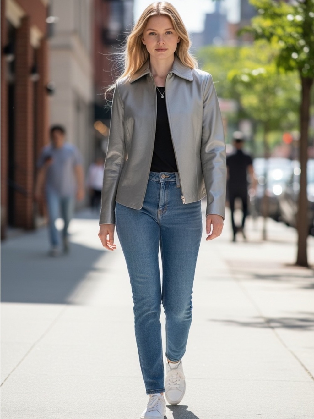 Frequency Silver Leather Jacket